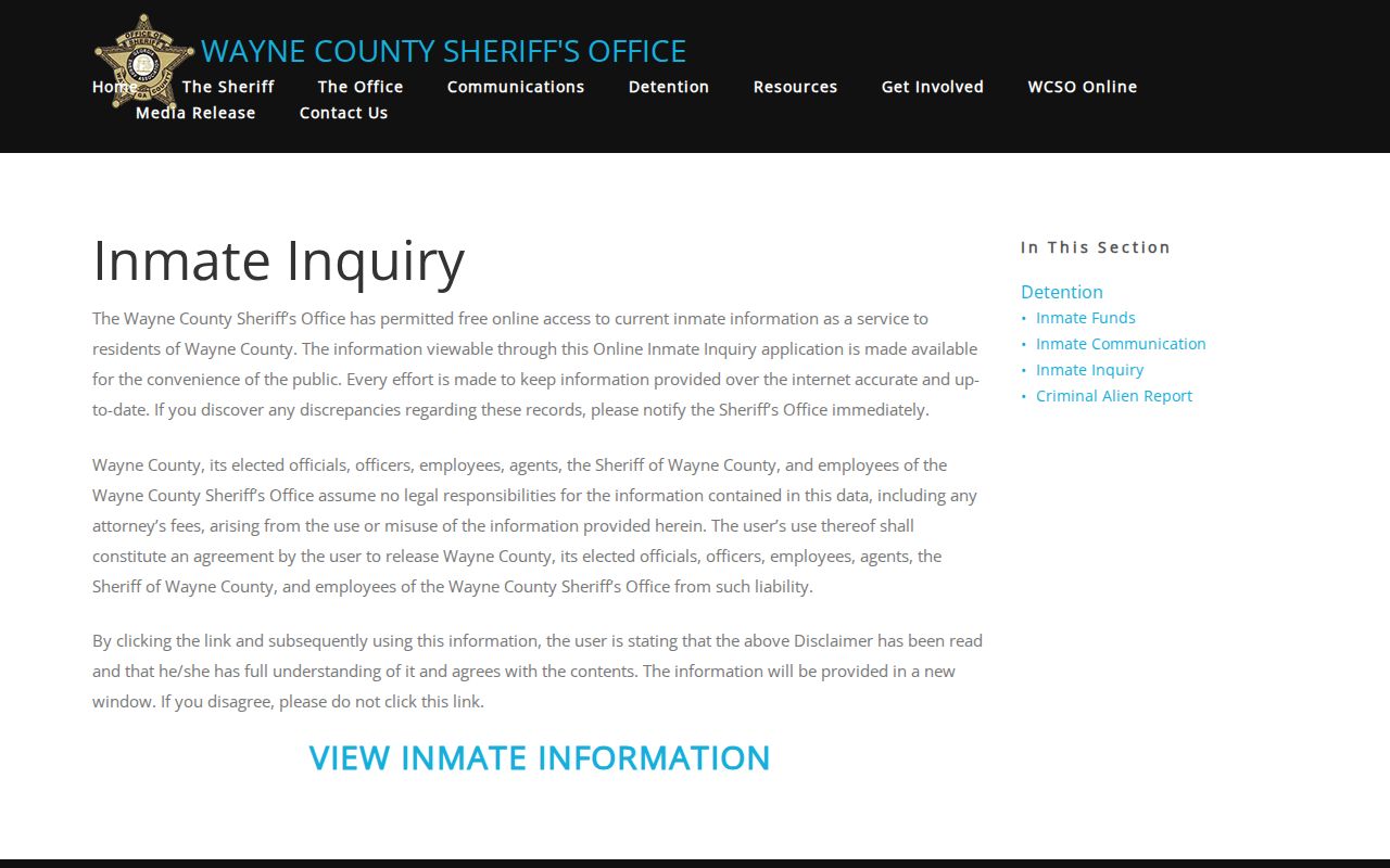 Jesup Police temporary custody Wayne County jail release route