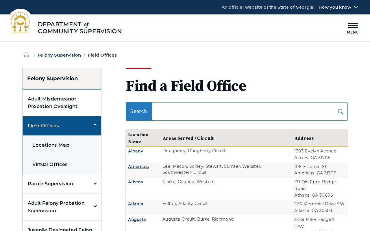 Wayne County parole and probation DCS field office directory